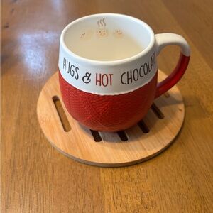 Hugs & Hot Chocolate Red Ceramic Mug
